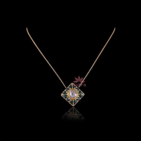 18k Polki Pendant | 18k Gold Pendant | 18k Jadau Pendant