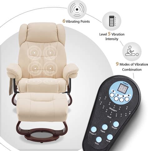 Buy MCombo Swivel Recliners with Ottoman, Vibration Massage TV Chairs ...