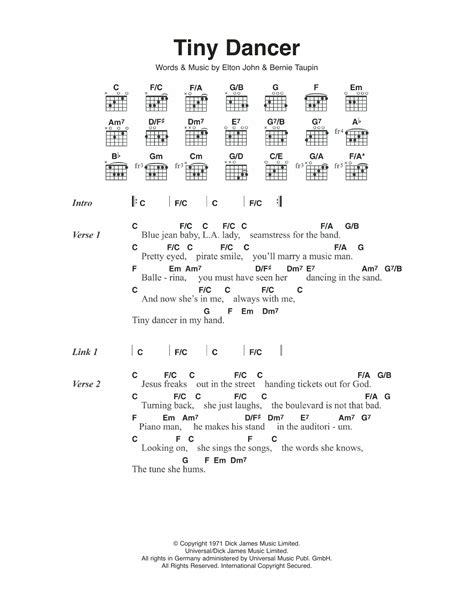 Tiny Dancer by Elton John - Guitar Chords/Lyrics - Guitar Instructor