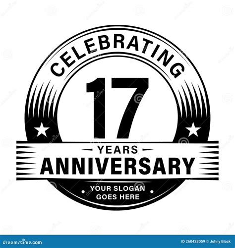 17 Years Anniversary Celebration Design Template. 17th Logo Vector ...
