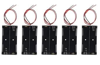 UNIVERSAL HUB 2X 18650 Lithium Battery Holder case with Lead Wire Hard ...