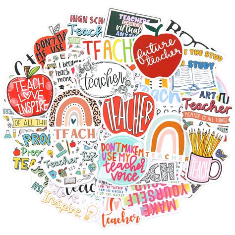 Buy 100 Pcs Teachers' Day Stickers Waterproof Teaching Decals Aesthetic ...