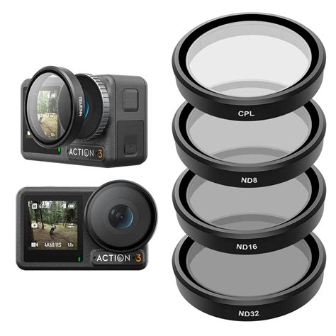 Adofys Telesin Lens Filter Set for DJI Action 4 Action 3 Camera ...