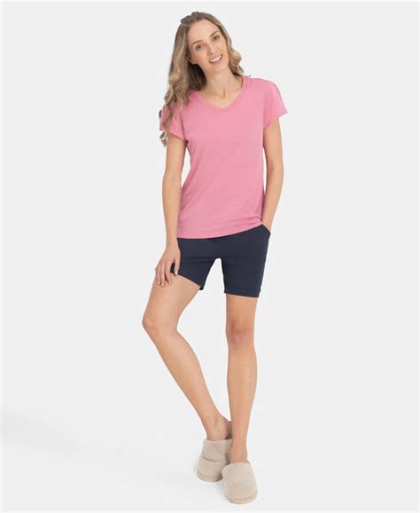 Buy Micro Modal Cotton Relaxed Fit Solid V Neck Half Sleeve T-Shirt ...