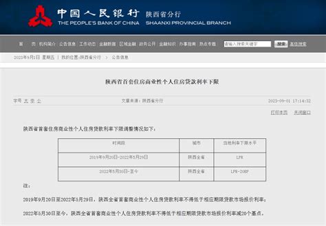 陕西省首套住房商业性个人住房贷款利率下限公布_央广网
