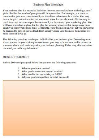 Business Plan Worksheet 的图像结果