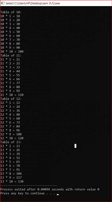 Image result for Nested for Loop Example.c