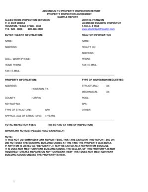 Property Inspection Report Sample Forms and Templates - Fillable ...