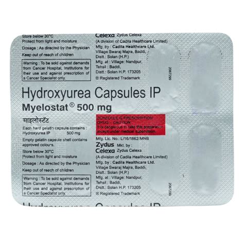 Myelostat 500mg Capsule | Uses, Side Effects, Price | Apollo Pharmacy