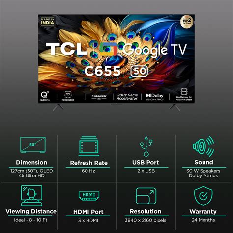 Buy TCL C655 127 cm (50 inch) QLED 4K Ultra HD Google TV with Dolby ...