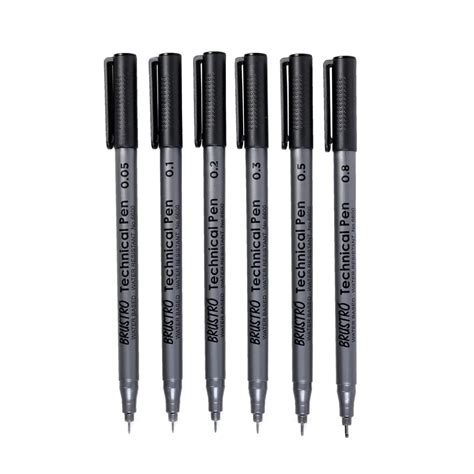 Brustro Technical Pen Black (Pack of 6) - SCOOBOO - BRUSTRO