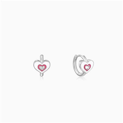 Silver HeartyPie Kids Hoop Earrings | GIVA Jewellery – GIVA