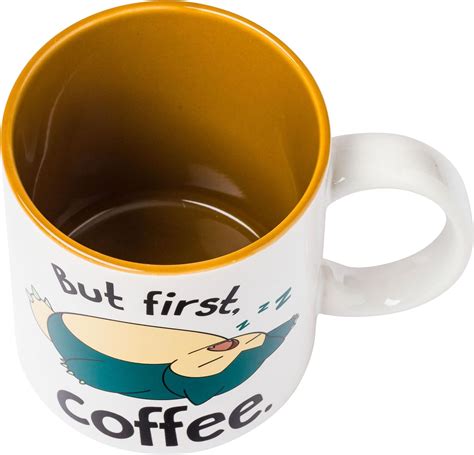 Buy Silver Buffalo Pokemon Snorlax But First Coffee Ceramic Mug, 20 ...