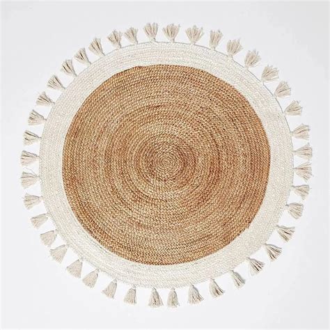 Fringed Braided Round Jute Rug (3X3 Feet)