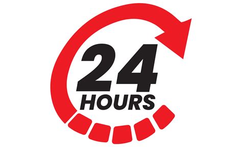 24 Hours sign on transparent background. 21286388 PNG