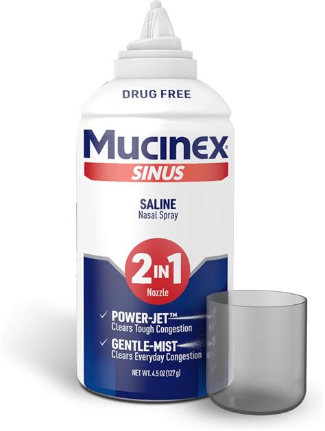 Amazon.com: Mucinex Sinus Saline Nasal Spray & Sinus Rinse, Non ...
