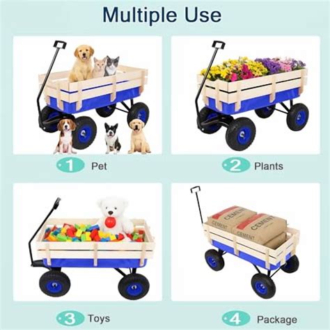 Outvita All-Terrain Cargo Wagon with 10'' Air Tires, Steel Structure ...