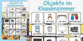 Classroom Word Cards German (teacher made) - Twinkl