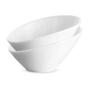 Buy Furmaware Set of 2 Porcelain Angled Serving Bowls. Large Size Is ...