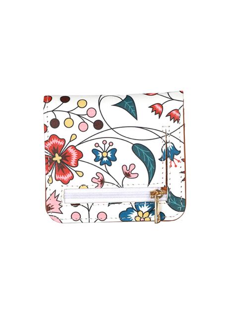 White Tropical Floral Two Fold Wallet – Priyaasi