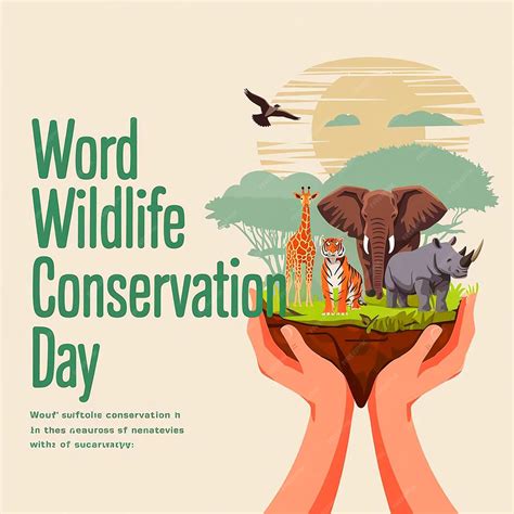A poster for the word wildlife day is written by the word wildlife ...