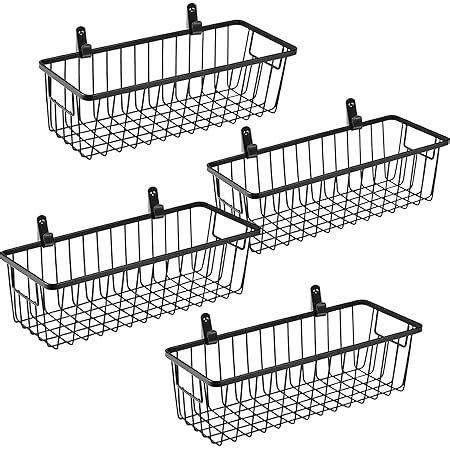 SHIOK DECOR® Wall Mounted Metal Wire Baskets for Kitchen Organization ...