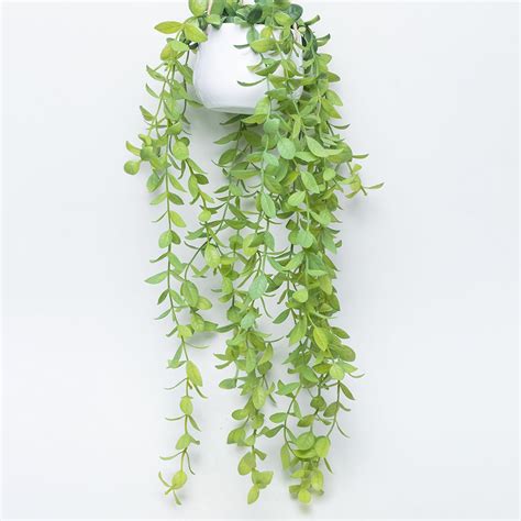 Buy Market99 Artificial Greenery Plastic Hanging Plant with White Pot ...