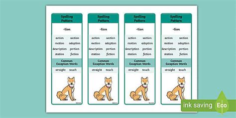 -tion Spelling Bookmarks (teacher made) - Twinkl