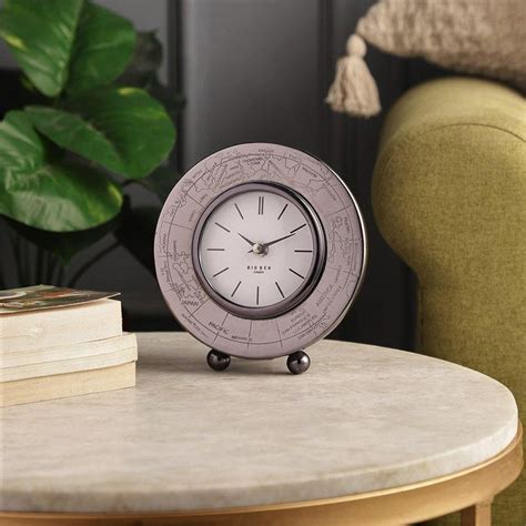 Metallic Round Side Table World Clock For Bedroom & Study Room Decor ...