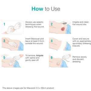 Buy MAXIOCEL WOUND CARE DRESSING FOR BED SORES (2.5CM X 30CM) - BOX OF ...
