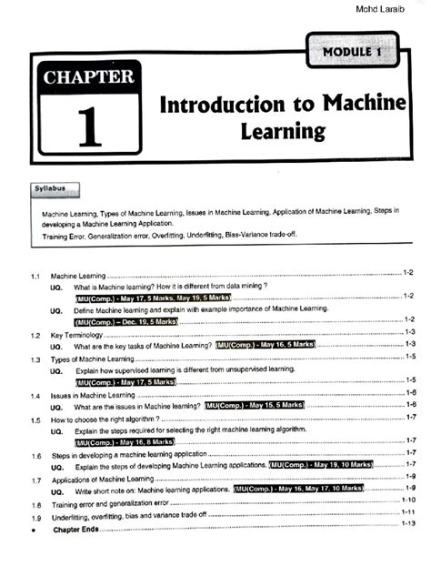 UQ. ML SEM 7: Introduction to Machine Learning - Module 1 Overview ...