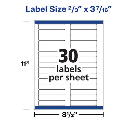 File Folder Labels, 2/3" x 3-7/16", White 8593 | Avery