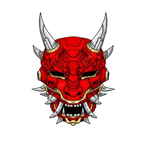Futuristic Oni Mask Vector Art, Oni, Mask, Futuristic PNG and Vector ...