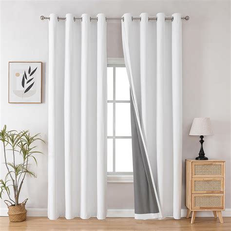 Amazon.com: Joydeco White Blackout Curtains 108 Inches Long, Grommet ...