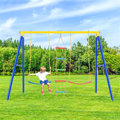 Sesslife Outdoor Swing Set with Chair, Climbing Rope & More - India | Ubuy