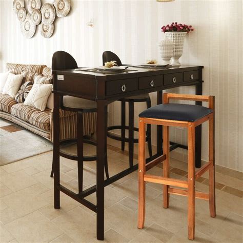 Md Decor Solid Sheesham Wood Bar Chair bar Stool Rosewood Natural Brown ...