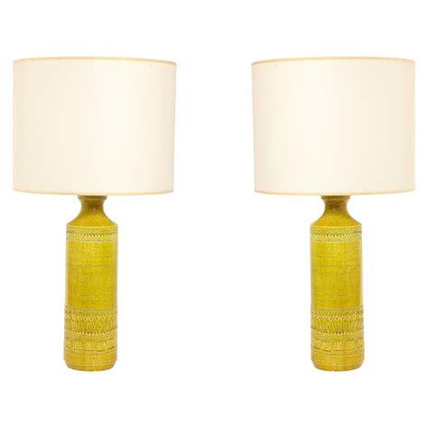 Large Yellow Bitossi Table Lamps. Italy 1960's For Sale at 1stDibs