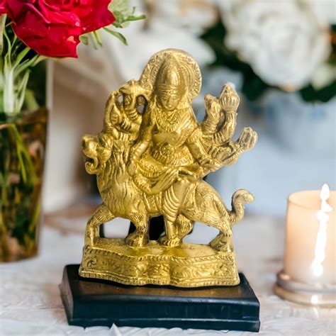 Buy AVZART Brass Durga Ma Murti Sherawali MATA Ambe Maa Idol Statue God ...