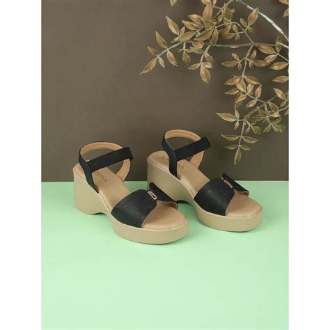 Buy LAZERA SHOES Women Black Sandal Heels Online