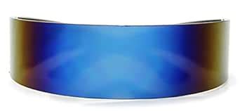 Buy Futuristic Shield Sunglasses Monoblock Cyclops 100% UV400 (Blue ...