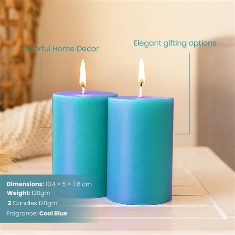 IRIS Cool Blue Fragranced Pillar Candles - Set of 2 – IRIS Home Fragrances