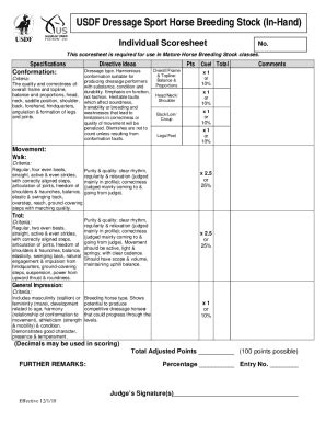 Image result for USDF Test Score Sheets