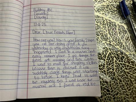 A Write a letter to a friend, describing a mysterious event that ...