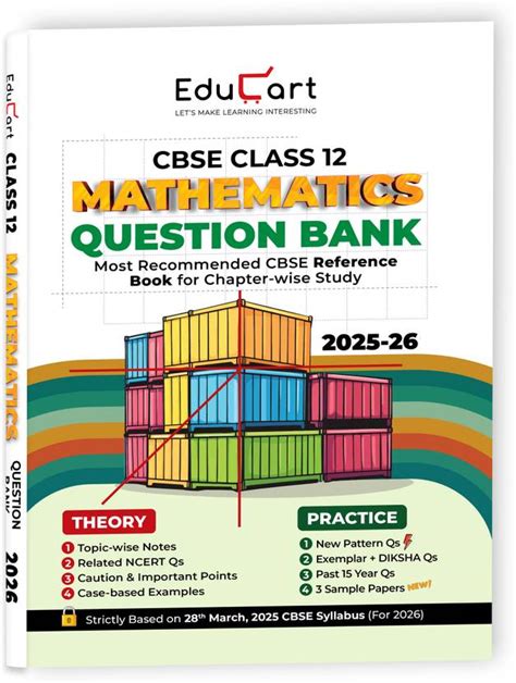 Educart CBSE Class 12 Mathematics Question Bank 2025-26 on new Syllabus ...
