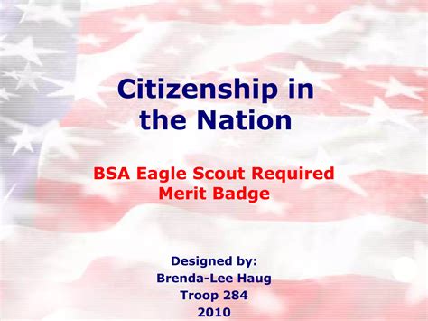 Citizenship in the Nation BSA Merit Badges Slide Show | PPTX