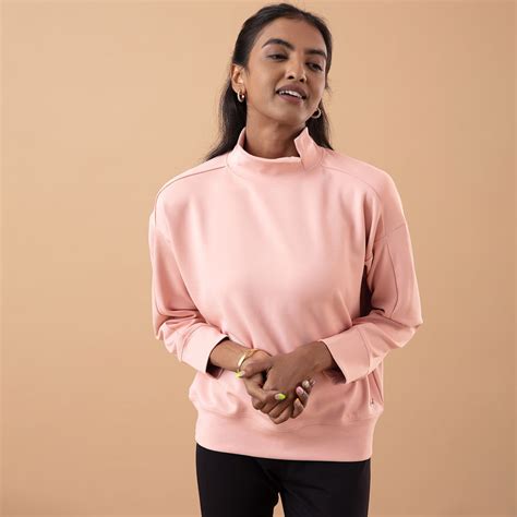 Buy Nykd All Day Casual Chic High Neck Sweatshirt - NYAT157 Pink Online