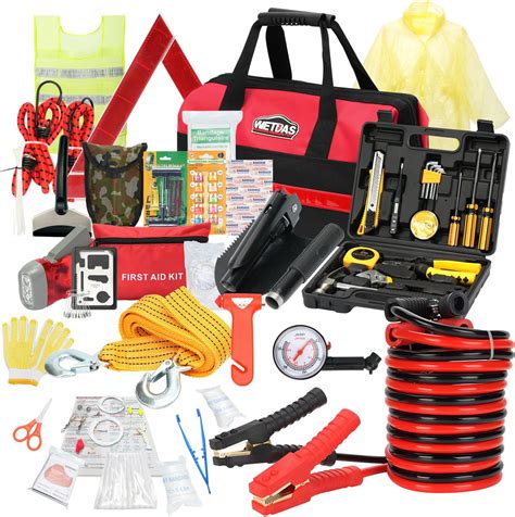 Amazon.com: Car Roadside Emergency Kit with Jumper Cables, Auto Road ...