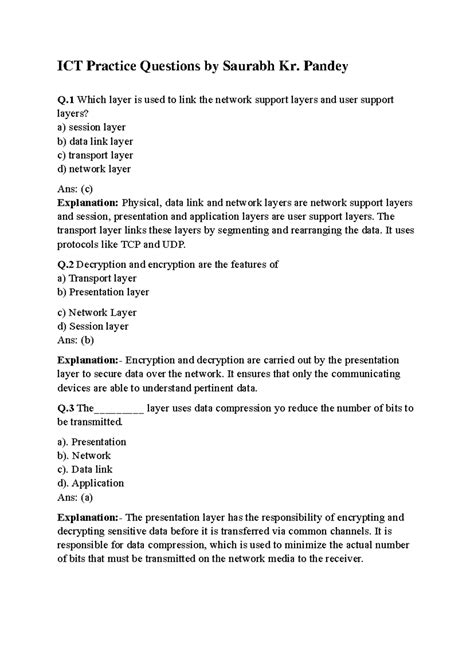ICT-Questions: Practice Questions for ICT Course (Final Exam) - Studocu