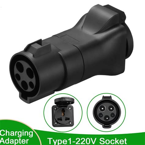 J1772 To Ac Universal Socket Adapter Evse Car Charger Connector Adaptor And Type 2 To European ...