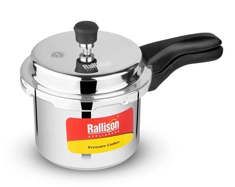 Aluminium Pressure Cooker with Induction Base, 3 Litres, Silver